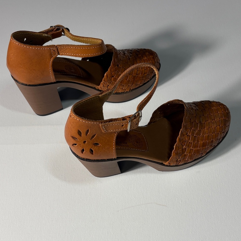 Color Siete Leguas Woven Leather Huarache Mary Jane Shoes Brown Size 4 - Picture 3 of 6